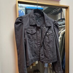 Blank NYC Puff Sleeve Grey Denim Jacket